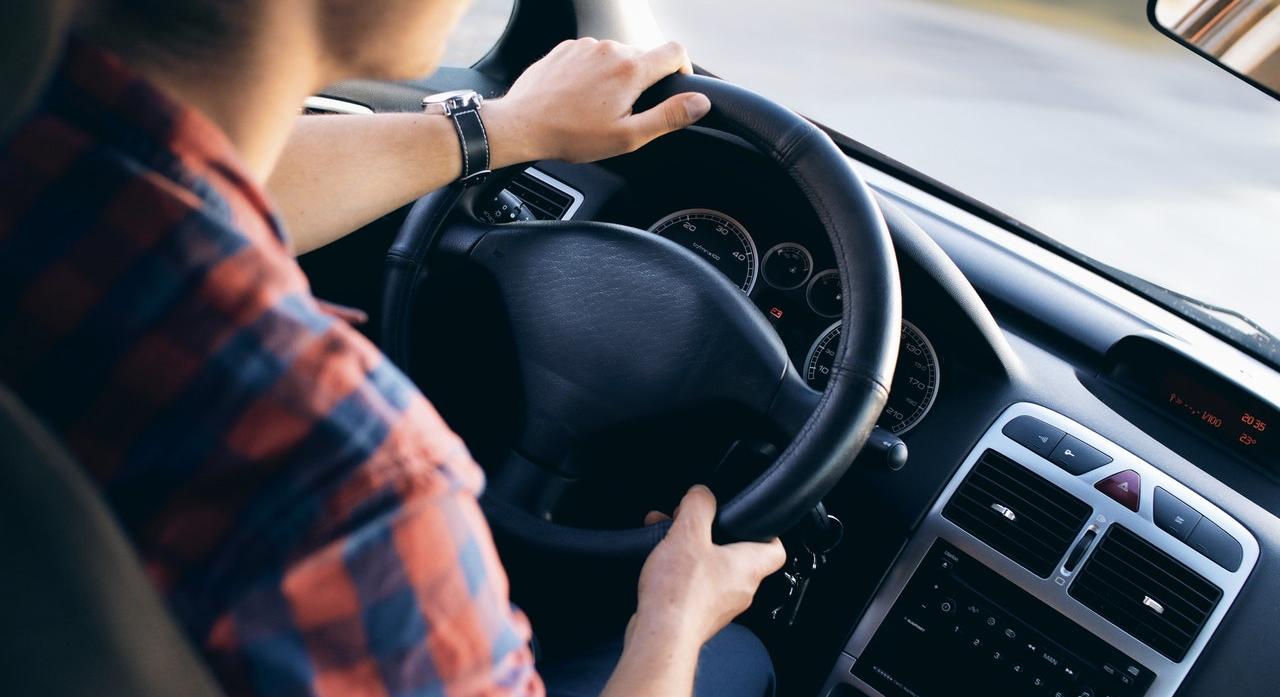 woman driving car