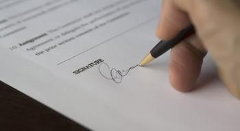 person signing contract